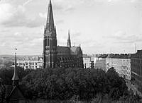 Utsikt från Johannes brandstations torn i nordlig riktning och över Johannes kyrka.