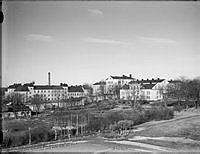 Vy från Västerbron mot centralfängelset på Långholmen.