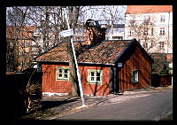 Södermalm. Vita bergen. Mäster Pers Gränd 4. Mindre trähus. Exteriör.