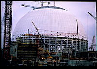 Johanneshov. Globen under byggnad.