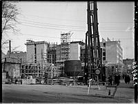 Södra Bantorget med Medborgarhuset under byggnad.