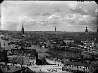 Panorama över Stockholm från Katarinahissen. Utsikt mot nordväst.