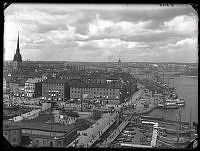 Panorama över Stockholm från Katarinahissen (från v. no 3). Utsikt mot norr.