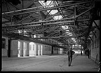 Interiör från förbindelsehallen i Stockholm stads slakthus.