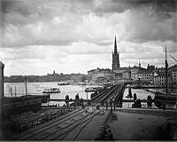 Järnvägsbron från Södermalm till Riddarholmen och Gamla stan