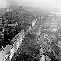 Utsikt från Skattehuset över Katarina Bangata mot Sofia kyrka.