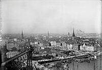 Utsikt över Slussen, Gamla Stan och Riddarholmen från Mosebacke.