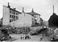 Parmmätergatan mot norr. Till vänster kvarteret Diamanten. I fonden skymtar en byggnad i  kvarteret Drabanten på Kungsholmsgatan.