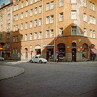 Korsningen Åsögatan, Nytorgsgatan sedd mot huset Åsögatan 149, Nytorgsgatan 25.