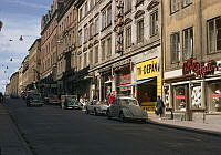 Götgatan sedd norrut vid Högbergsgatan. Till höger kv. Pelarbacken Större.