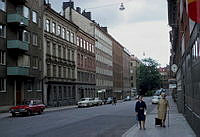 Wollmar Yxkullsgatan österut mot Svedenborgsgatan. Till vänster kvarteret Vattumannen.