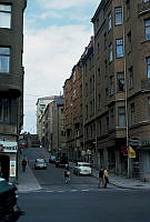 Timmermansgatan norrut från Hornsgatan. Till höger kvarteret Ormen Större.