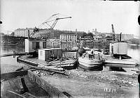 Hornstulls strand och Hornsgatan sett från Liljeholmen. T.v. gamla Liljeholmsbron.