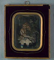 Porträtt av två barn, Ellen och Hugo. Daguerreotyp.