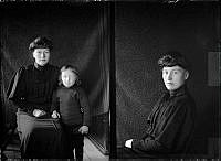 Porträtt av Maria Johansson (gift med Otto Johansson) och ett barn (eventuellt sonen Bengt Otto, född 1910) samt  ett porträtt på Maria ensam.
