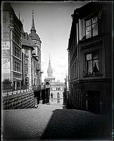 Bellmansgatan norrut från Tavastgatan. Mariahissen i fonden.