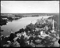 Utsikt från minareterna över 1897 års Allmänna konst- och industriutställning på Djurgården