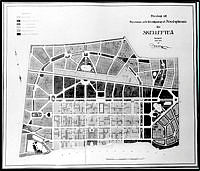 Förslag till revision och utvidgning av stadsplanen för Skellefteå av arkitekt Hallman 1905-06.