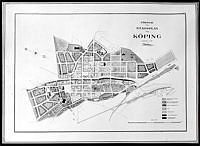 Ritningsförslag till stadsplan för Köping av P. Hallman 1904.