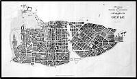 Ritningsförslag av revision och utvidgning av Gävle stadsplan av P. Hallman och Lundbärg 1903.