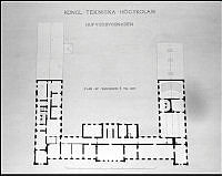 Ritning över Kongl. Tekniska Högskolans huvudbyggnad, 1 tr, Drottninggatan 95.