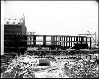 Münchenbryggeriets nya tappningslokal under byggnad. Söder Mälarstrand 25-79/Torkel Knutssongsgatan 2