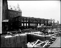 Münchenbryggeriets nya tappningslokal under byggnad. Söder Mälarstrand 25-79/Torkel Knutssonsgatan 2.