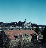 Bergianska trädgården österut mot Naturhistoriska Riksmuseet.