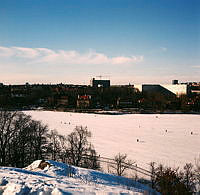 Från Skansen över Djurgårdsbrunnsviken och Diplomatstaden åt nordväst.