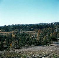 Utsikt från Högdalstoppen västerut. Obebyggd mark mellan Högdalen och Rågsved.