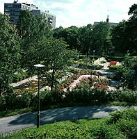 Planteringar i sydöstra Stadshagen (nuv. Sankt Göransparken). Vy åt söder.