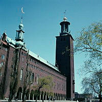 Stadshuset. Södra fasaden och tornet.