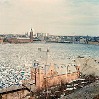 Vy från Skinnarviksberget över Münchenbryggeriet mot Stadshuset.