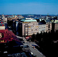 Hamngatan och kv. Styrpinnen sedda från NK:s takterrass.