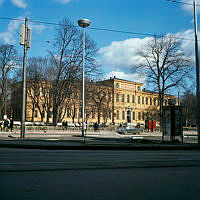 Kungliga Biblioteket och Engelbrektplan sedda från Birger Jarlsgatan.