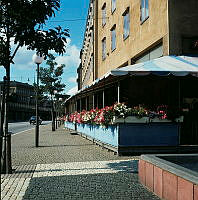 Veranda till konditori vid Mälartorget. Vy åt nordväst.