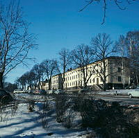 Vy åt nordväst mot Långa Raden på Malmen i Drottningholm.