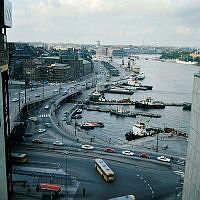 Stadsgården, Franska Bukten och Skeppsbron från KF-husets takterrass.