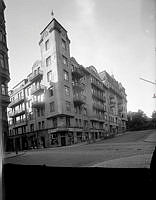 Hörnet av Drottninggatan och Tegnérgatan, kv. Vingråen. Strindbergs Blå tornet.