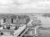 Utsikt över Slussen och Gamla Stan från Katarinahissen.