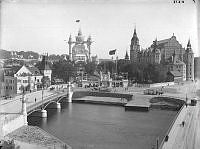 Stockholmsutställningen 1897, vy från Strandvägen.