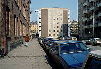 Arbetargatan sedd mot Alströmergatan. Blick mot Alströmergatan 18.