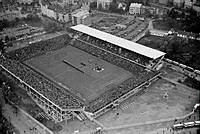 Flygfoto över den nybyggda Råsundastadion