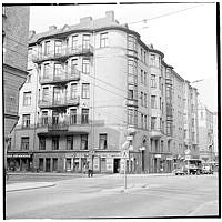 Linnégatan västerut vid  Artillerigatan.