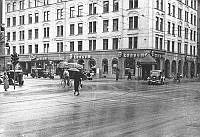 Korsningen Fleminggatan t.h. och Sankt Eriksgatan t.v. sedd mot huset Fleminggatan 85, Sankt Eriksgatan 43.