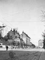 Birger Jarlsgatan norrut. Fotografiet är taget ungefär i jämnhöjd med Jutas Backe.