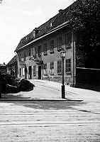 Wollmar Yxkullsgatan 22 från Rosenlundsgatan. Dåvarnde kv. Krukomakaren Större 7. Nuvarande Wollmar Yxkullsgatan 38, kv. Postsäcken.