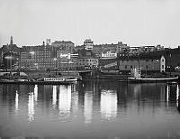 Utsikt från Kornhamnstorg mot sydöst. Stadsgården, Slussen och Järngraven Övra.