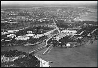 Flygbild över Tranebergssund, Kristineberg och Fredhäll. Mot nordost.