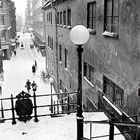 Trappa vid Tunnelgatan mot Sveavägen.